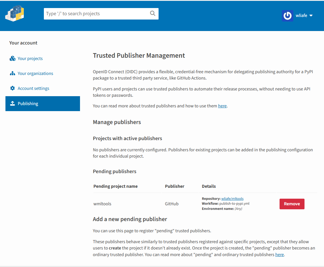 Trusted Publisher Management